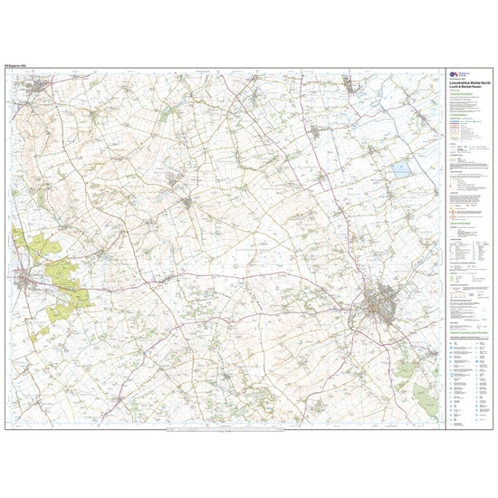 Explorer 282 Lincolnshire Wolds North Map With Digital Version