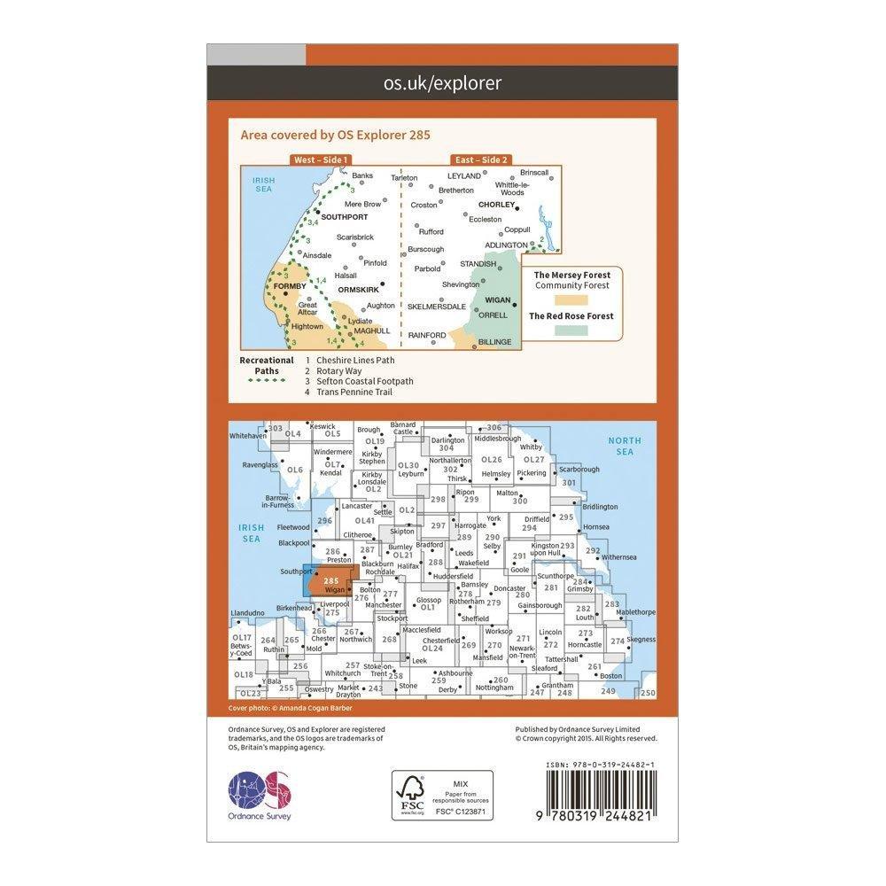 Explorer 285 Southport & Chorley Map With Digital Version