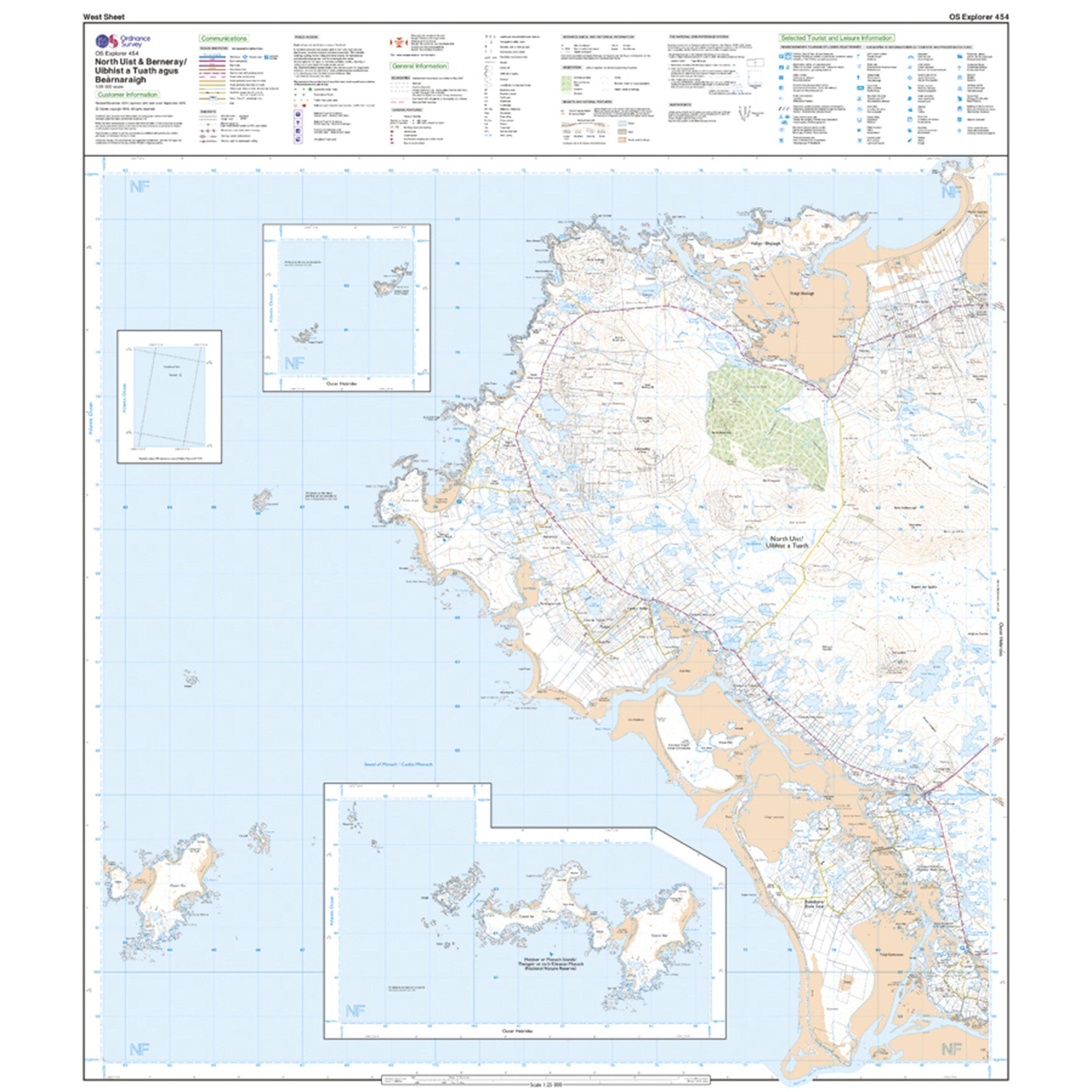 Explorer Active 454 North Uist & Berneray Map With Digital Version