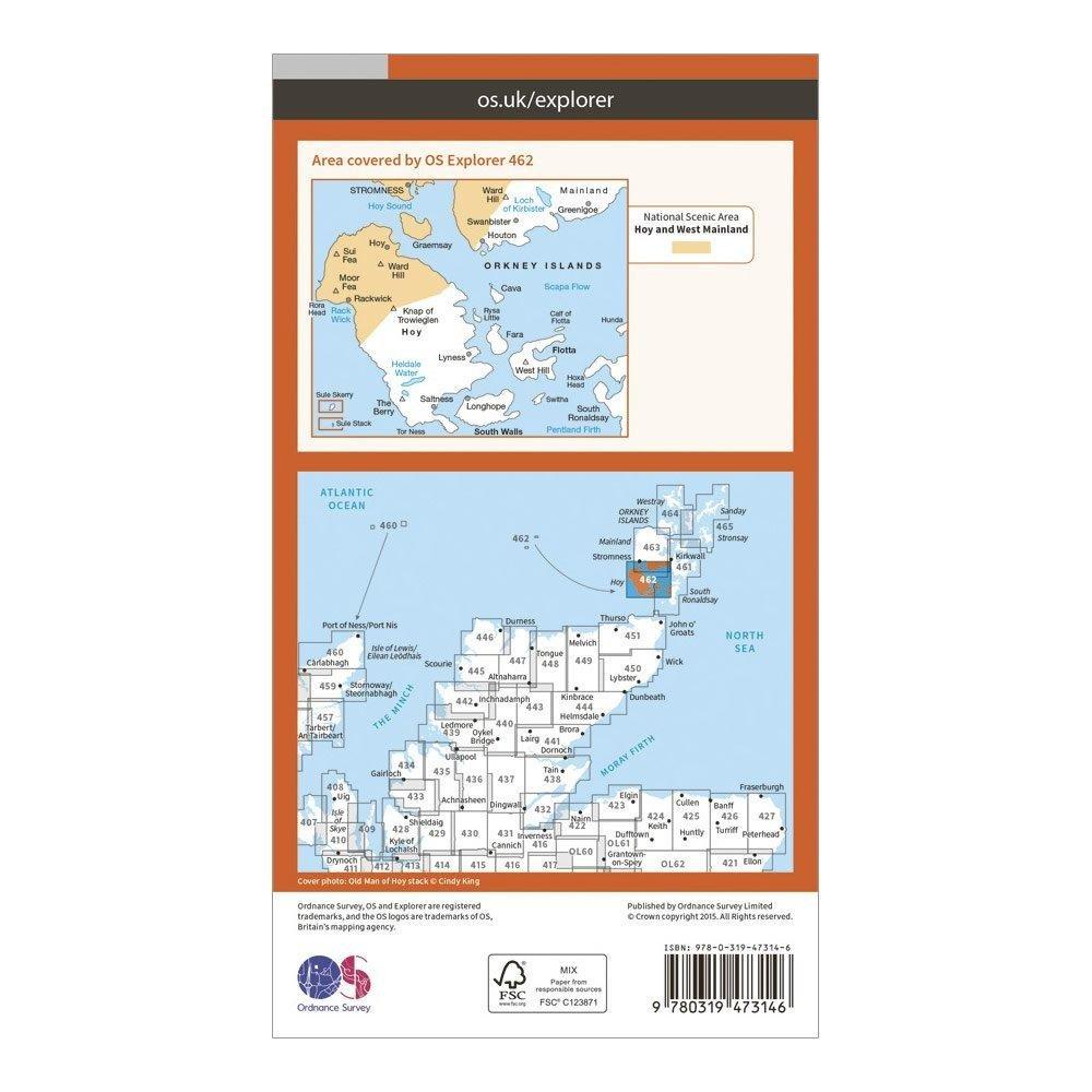 Explorer Active 462 Orkney - Hoy, South Walls & Flotta Map With Digital Version