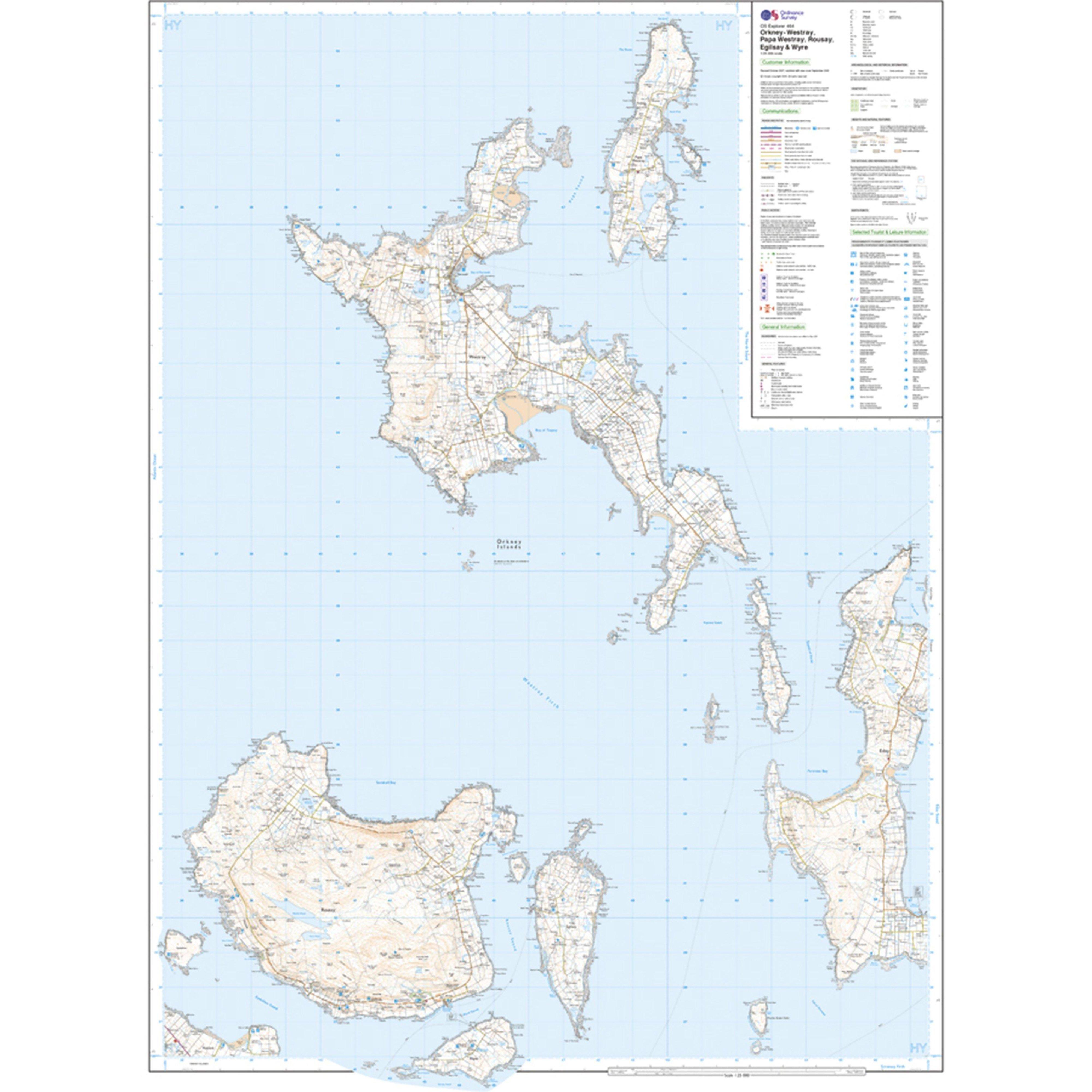 Explorer Active 464 Orkney - Westray, Papa Westray, Rousay, Egilsay & Wyre Map With Digital Version