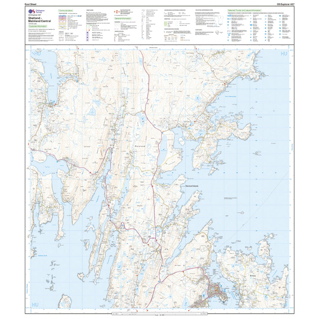 Explorer Active 467 Shetland - Mainland Central Map With Digital Version