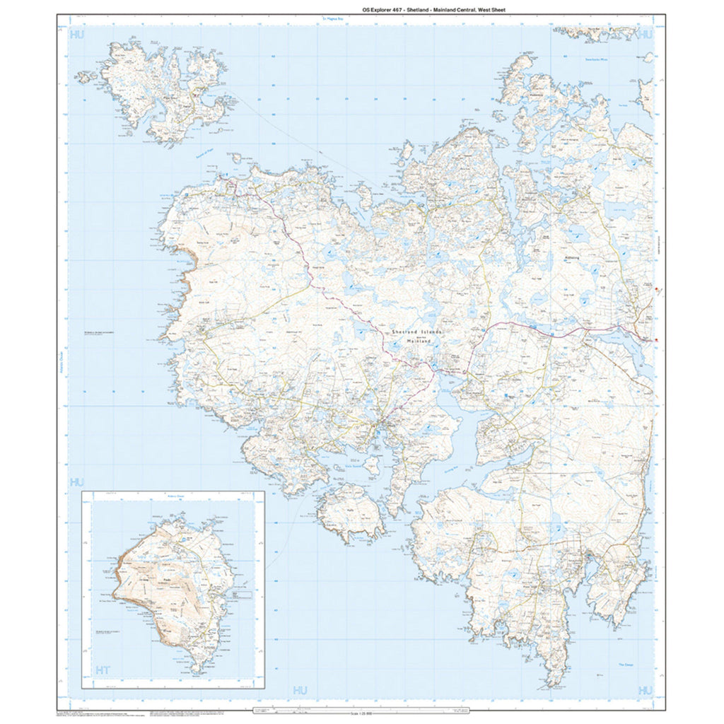 Explorer Active 467 Shetland - Mainland Central Map With Digital Version