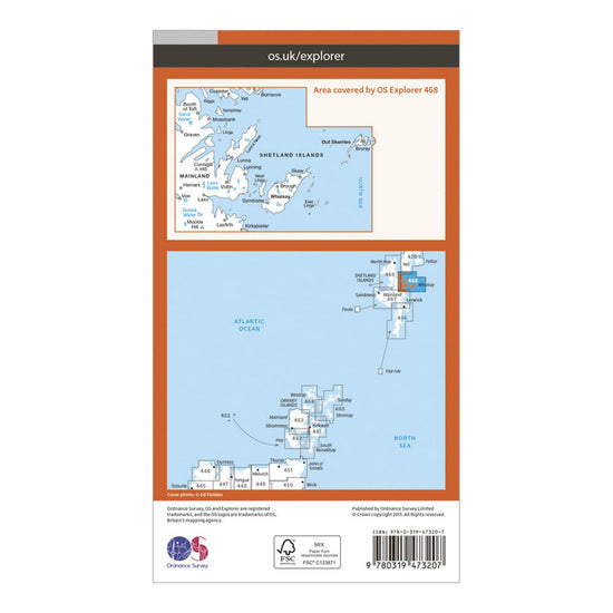 Explorer Active 468 Shetland - Mainland North East Map With Digital Version
