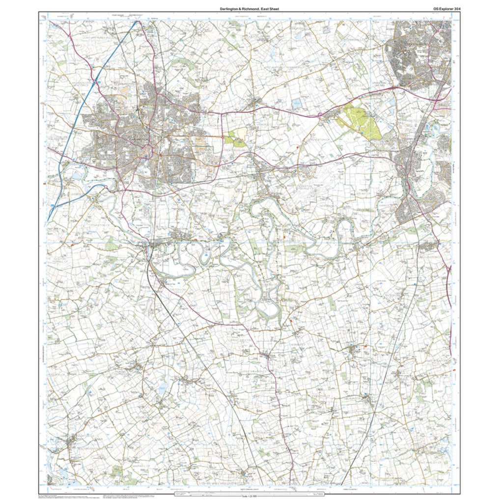 Explorer 304 Darlington & Richmond Map With Digital Version