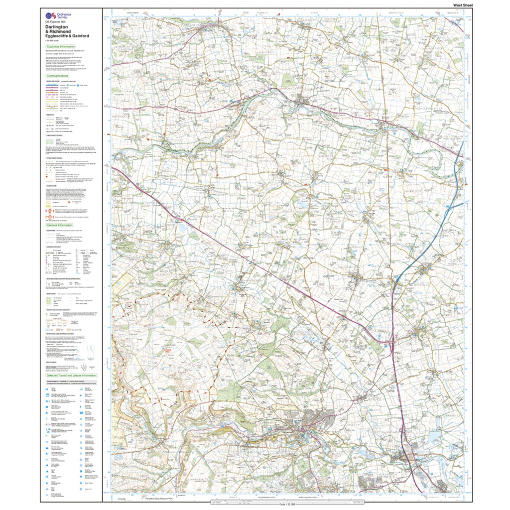 Explorer 304 Darlington & Richmond Map With Digital Version