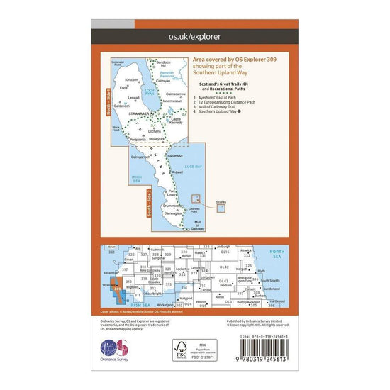 Explorer 309 Stranrear & The Rhins Map With Digital Version