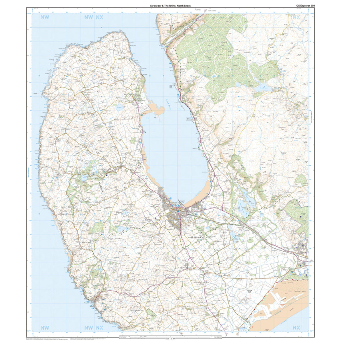 Explorer 309 Stranrear & The Rhins Map With Digital Version