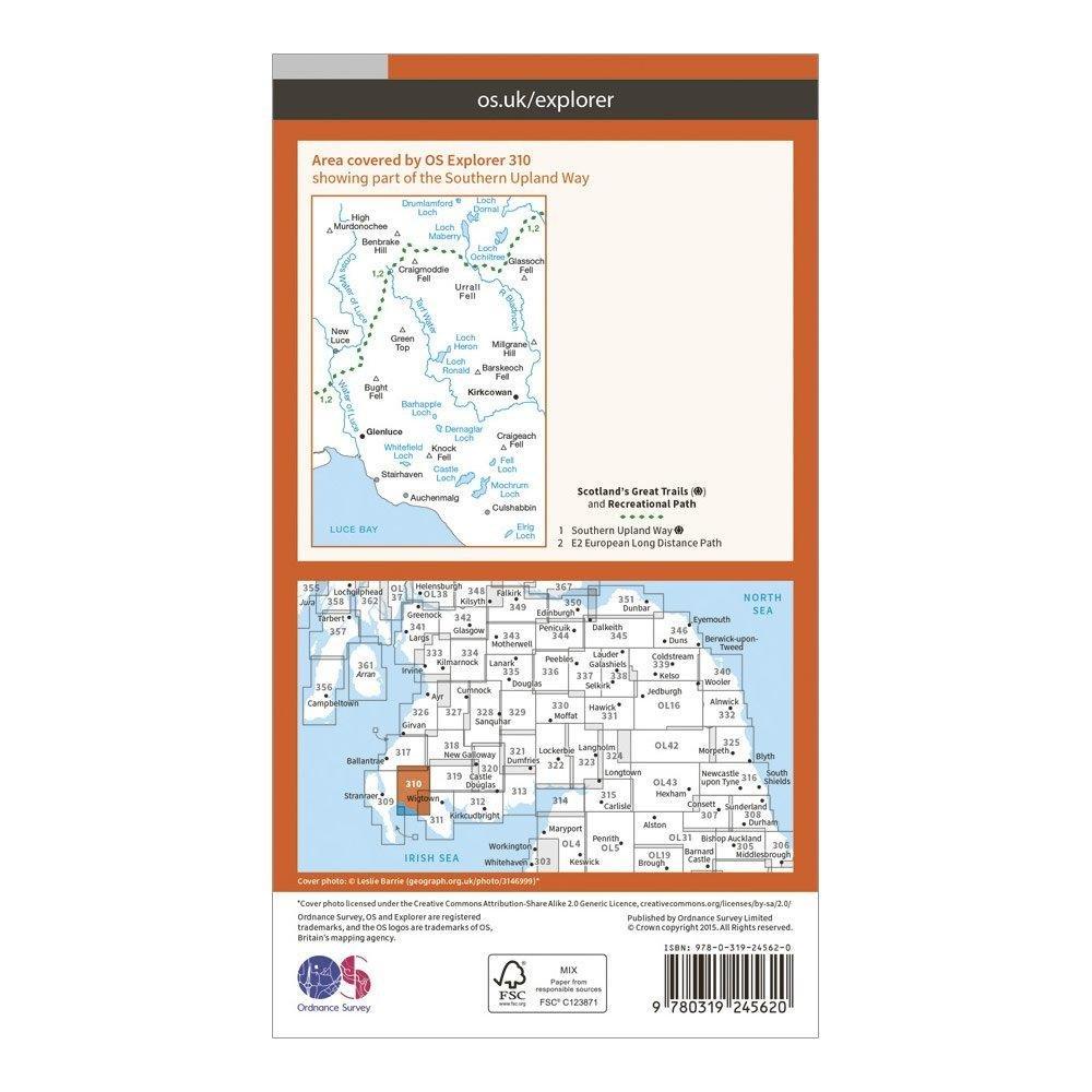Explorer 310 Glenluce & Kirkcowan Map With Digital Version