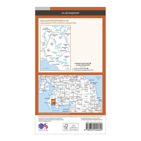 Explorer 310 Glenluce & Kirkcowan Map With Digital Version