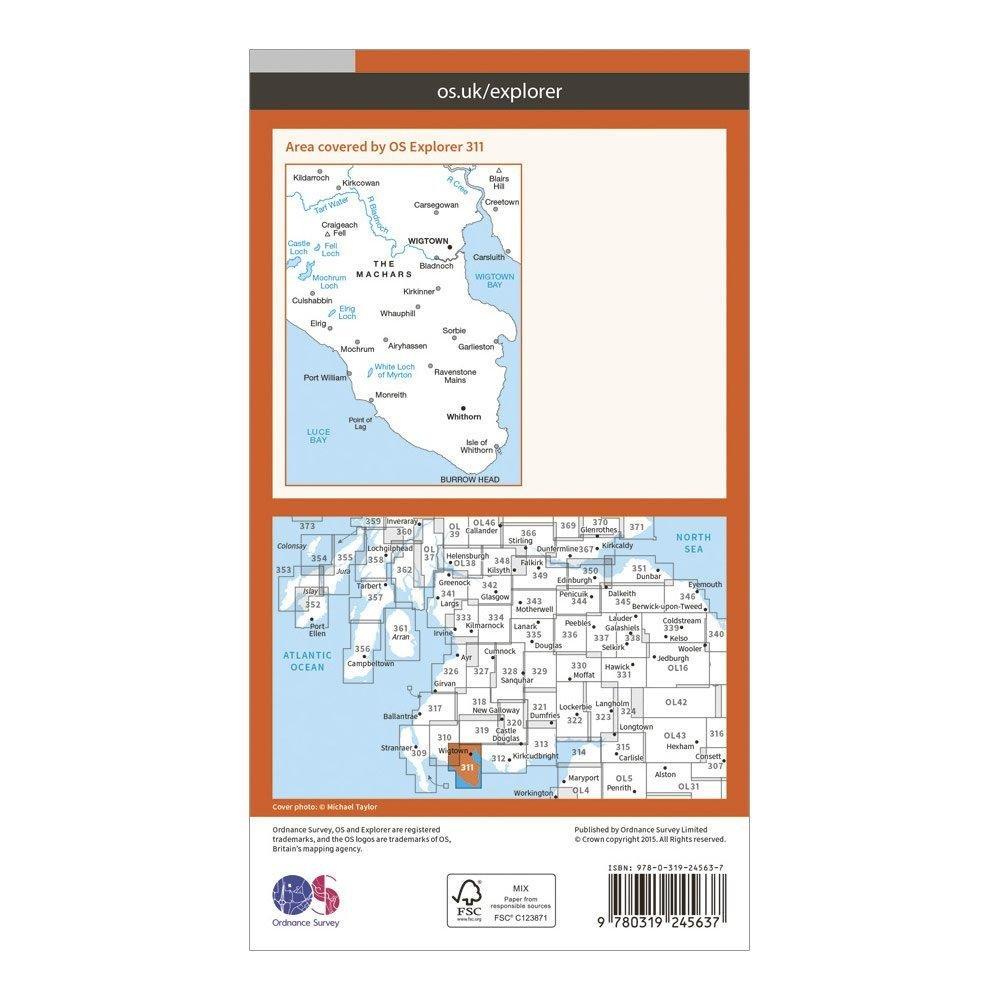 Explorer 311 Wigtown, Whithorn & The Machars Map With Digital Version