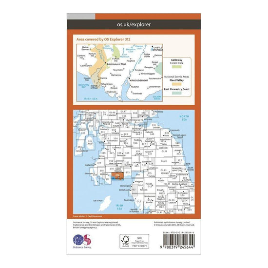 Explorer 312 Kirkcudbright & Castle Douglas Map With Digital Version