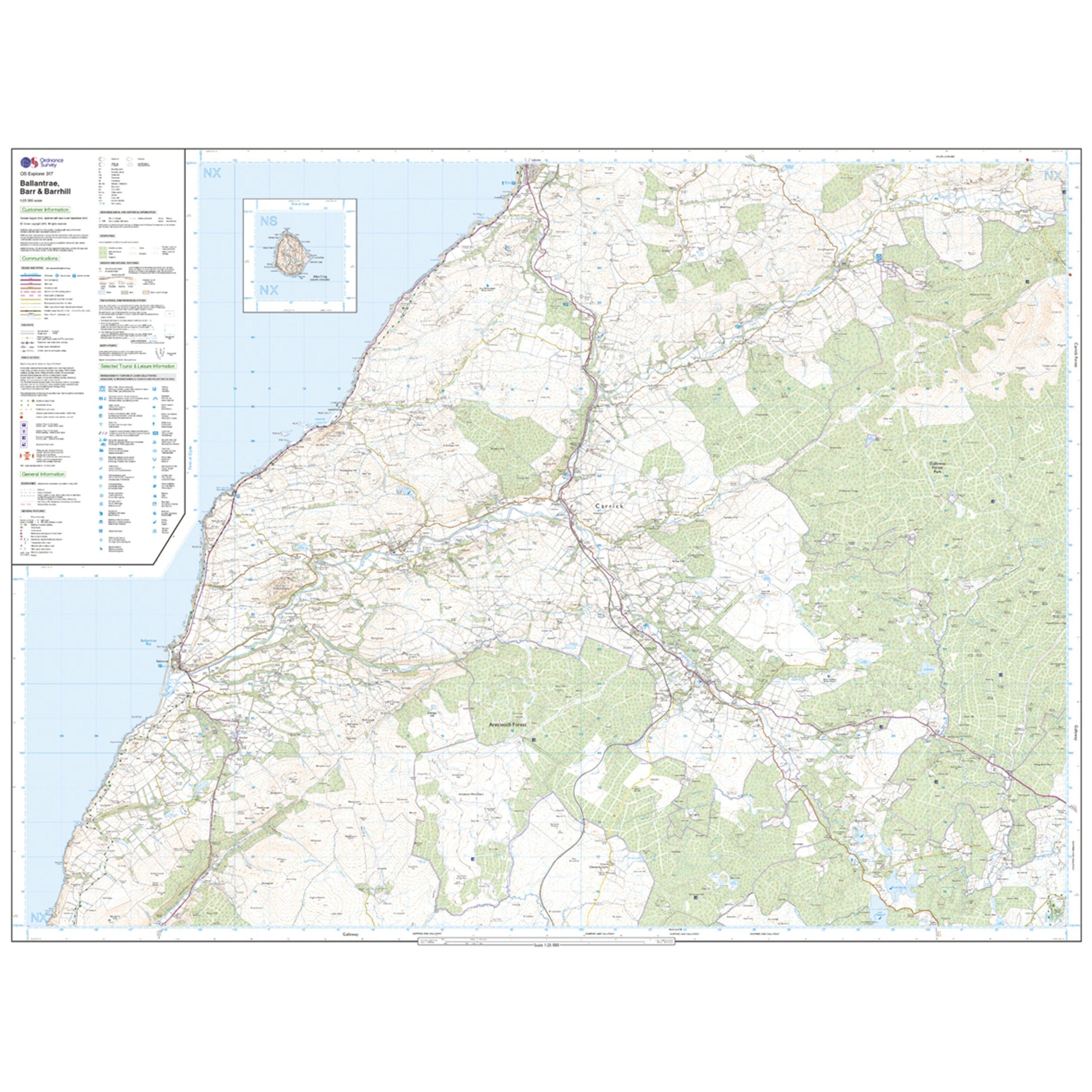 Explorer 317 Ballantrae, Barr & Barrhill Map With Digital Version