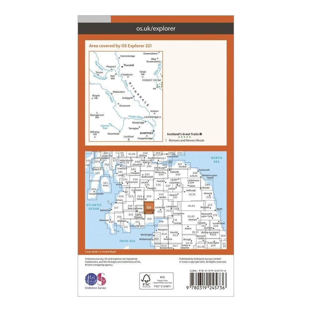 Explorer 321 Nithsdale & Dumfries Map With Digital Version
