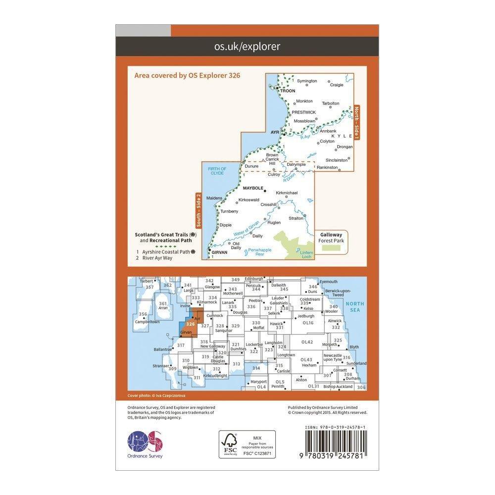 Explorer 326 Ayr & Troon Map With Digital Version
