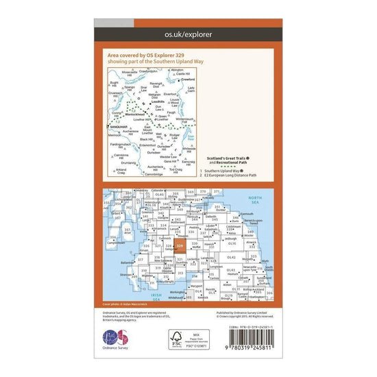 Explorer 329 Lowther Hills, Sanquhar & Leadhills Map With Digital Version