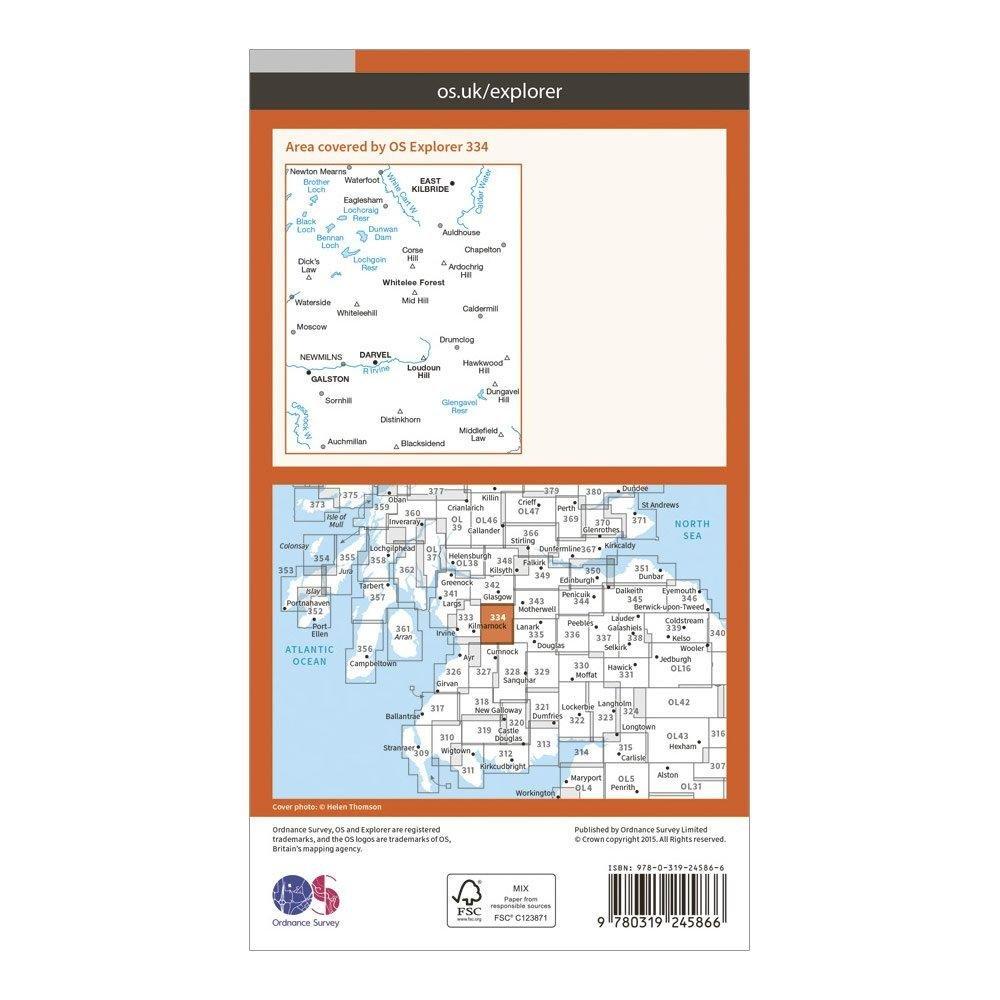 Explorer 334 East Kilbride, Galston & Darvel Map With Digital Version