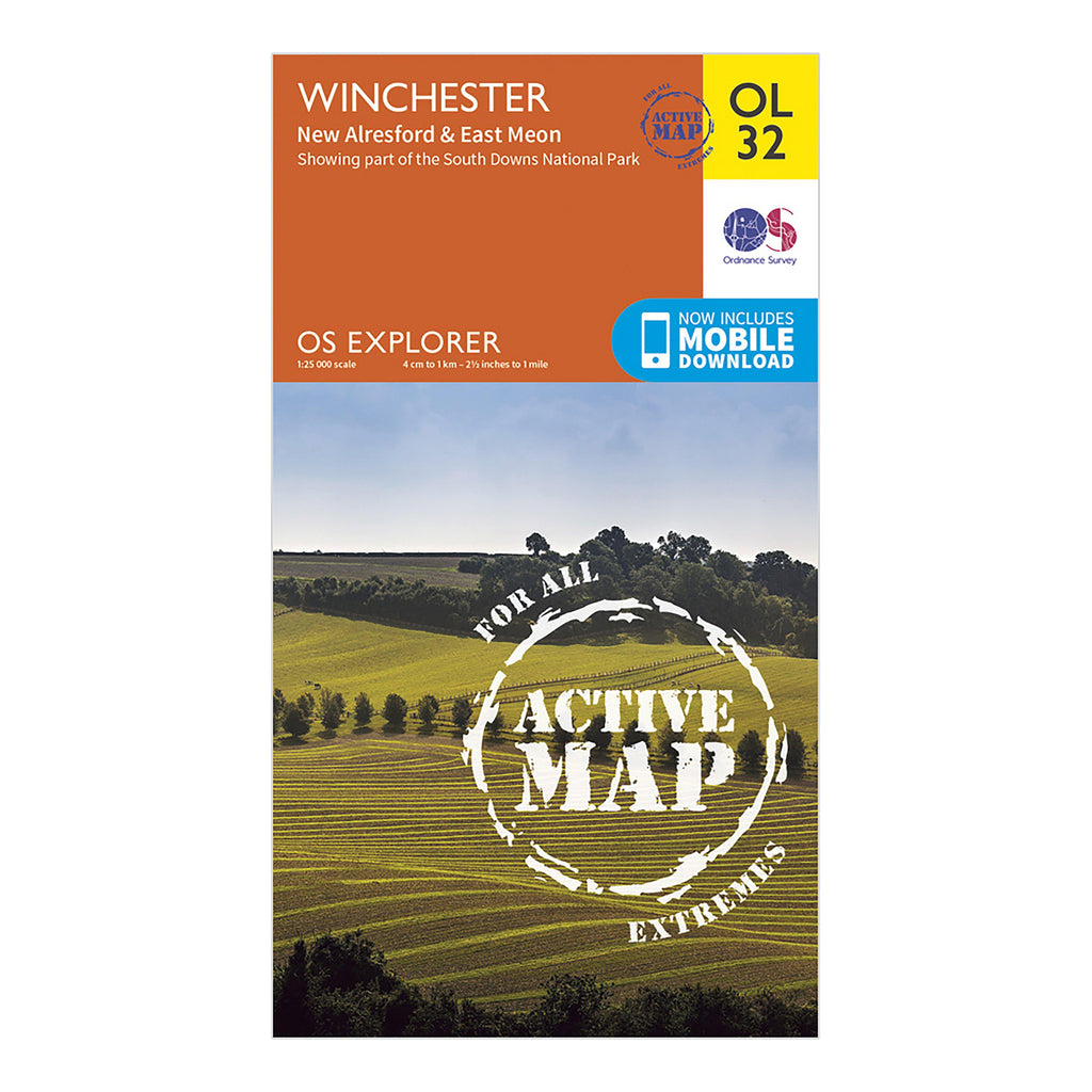 Explorer Active OL32 Winchester, New Alresford & East Meon Map With Digital Version