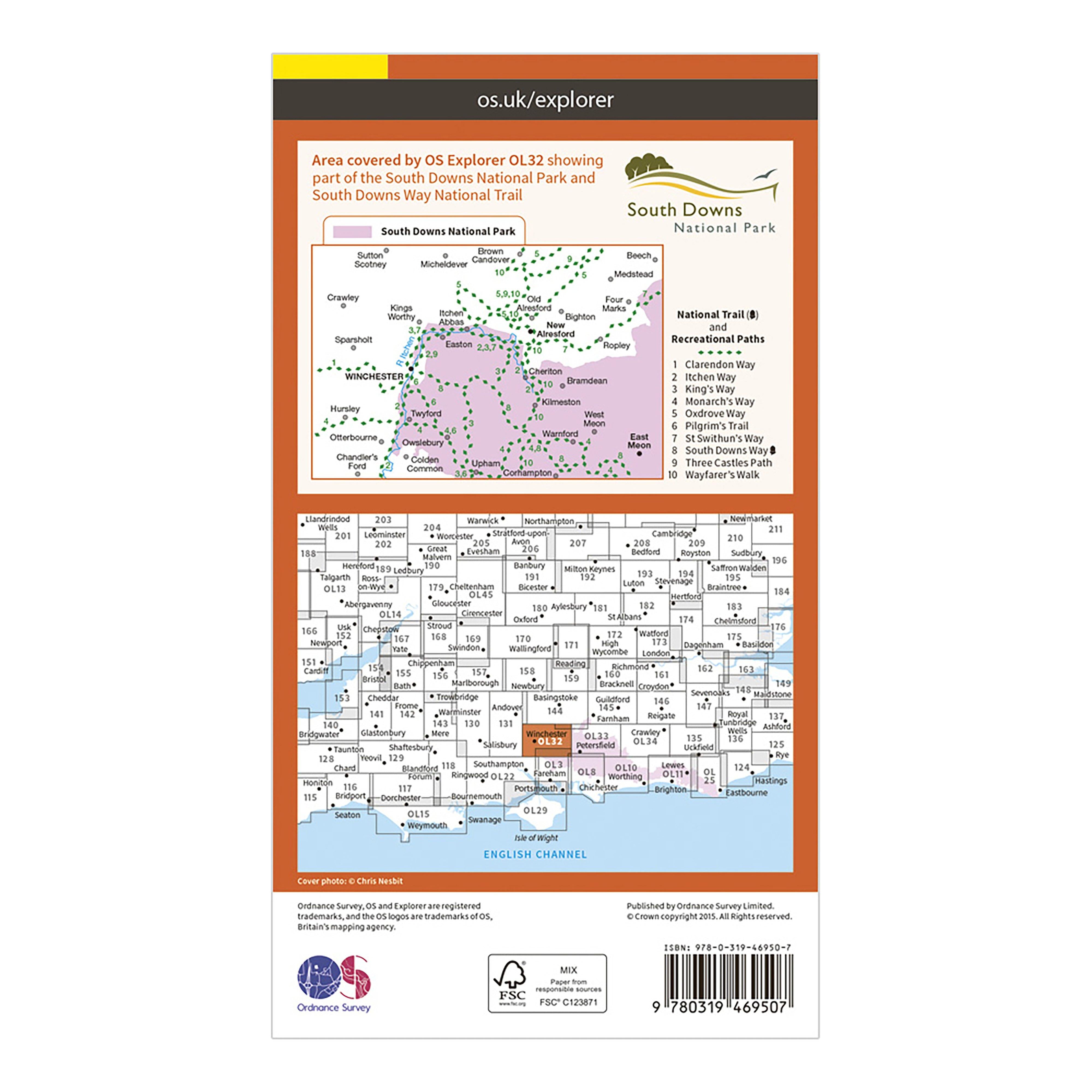 Explorer Active OL32 Winchester, New Alresford & East Meon Map With Digital Version