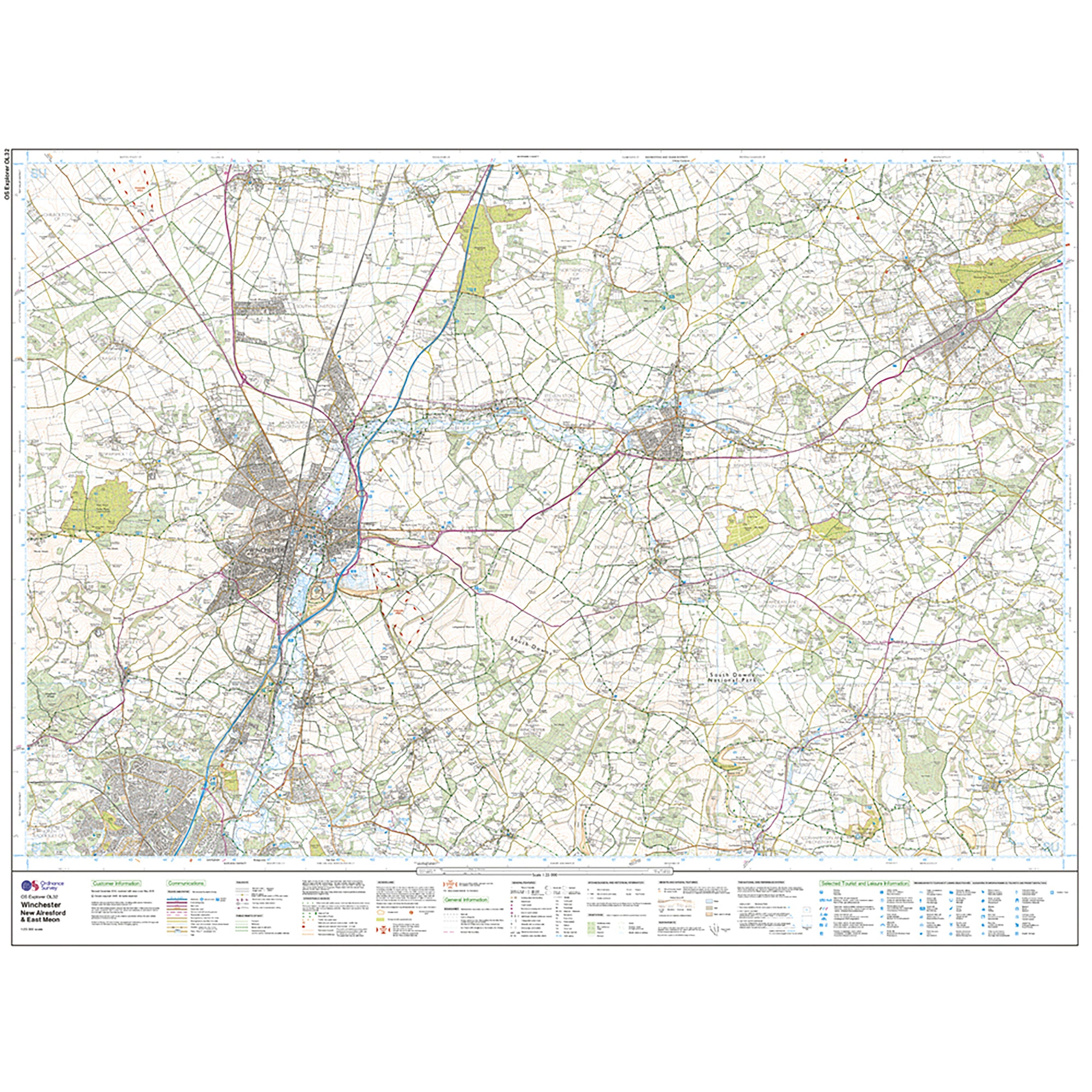 Explorer Active OL32 Winchester, New Alresford & East Meon Map With Digital Version