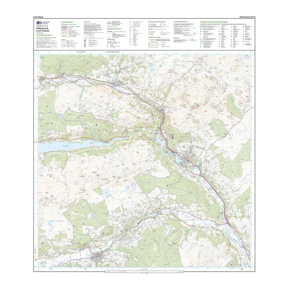 Explorer Active OL49 Pitlochry & Loch Tummel Map With Digital Version