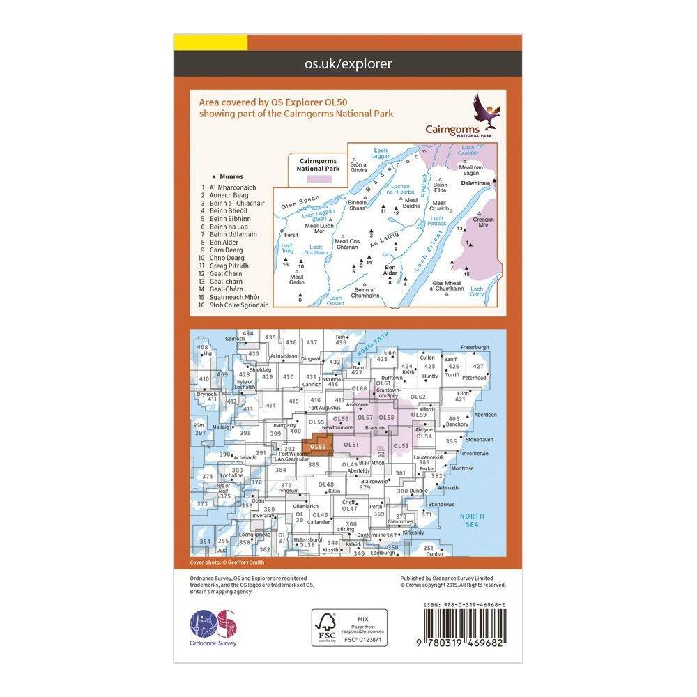 Explorer Active OL50 Ben Alder, Loch Ericht & Loch Laggan Map With Digital Version