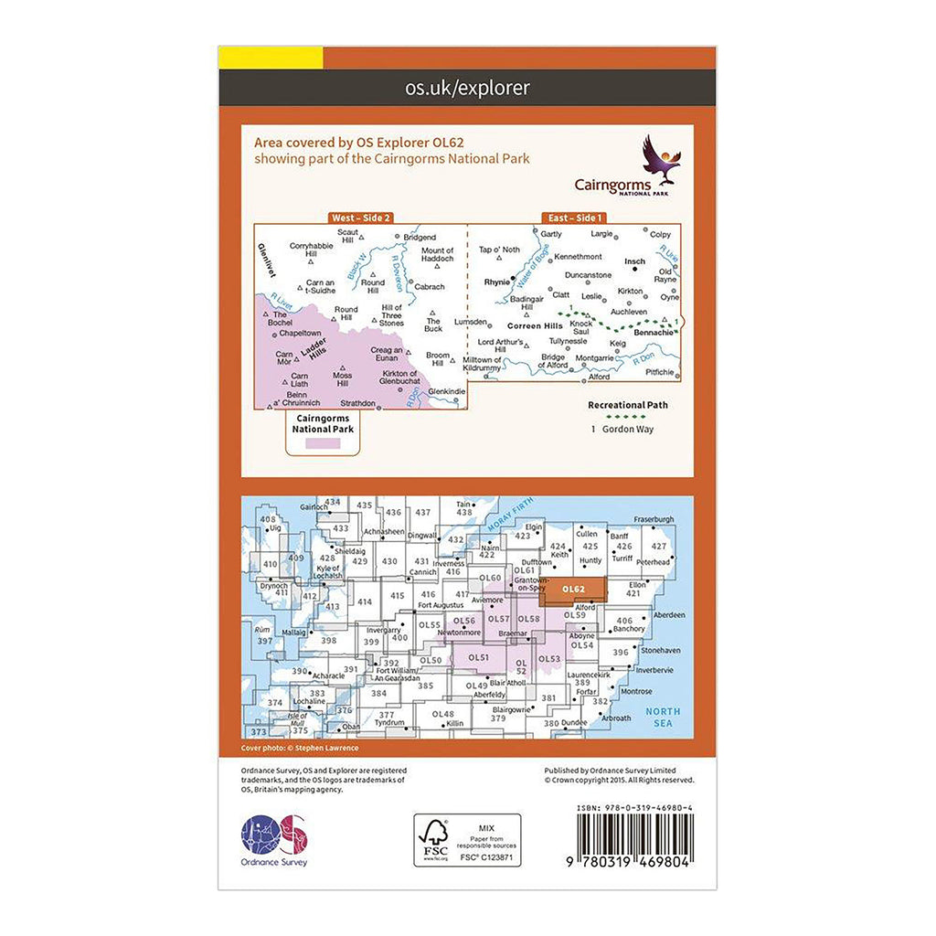 Explorer Active OL62 Coreen Hills & Glenlivet Map With Digital Version