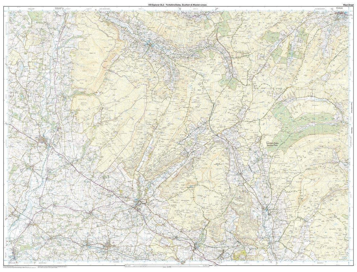 Explorer OL2 Yorkshire Dales - Southern & Western Areas Map With Digital Version