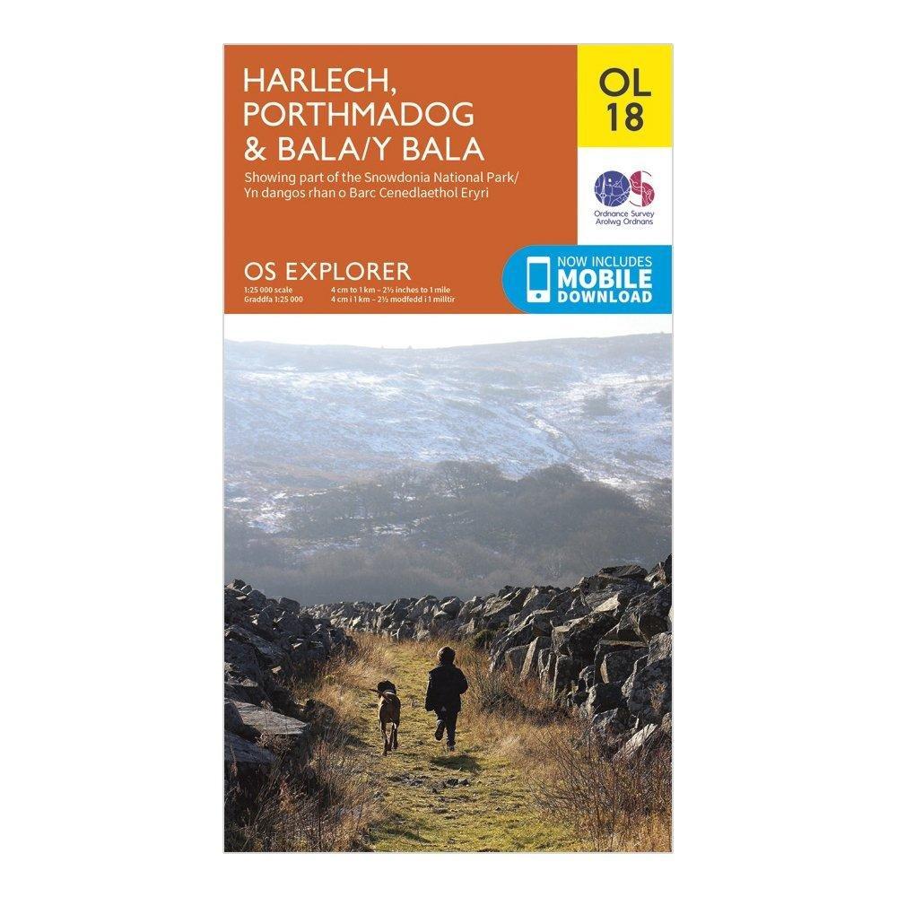 Explorer OL18 Harlech, Porthmadog & Bala Map With Digital Version