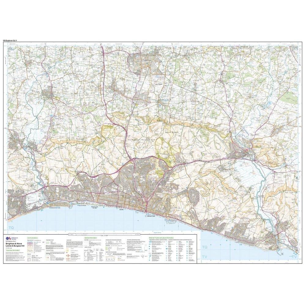 Explorer OL11 Brighton & Hove Map With Digital Version
