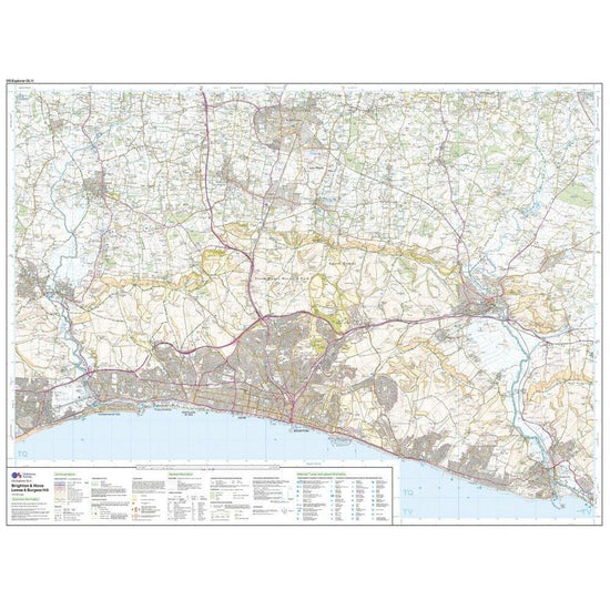 Explorer OL11 Brighton & Hove Map With Digital Version