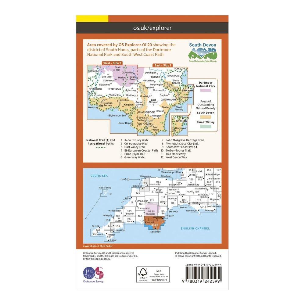 Explorer OL20 South Devon Map With Digital Version