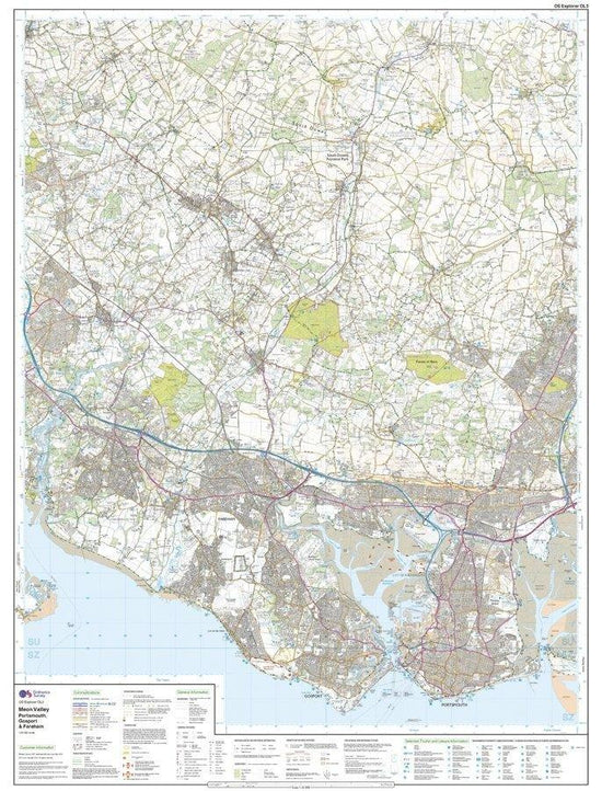 Explorer OL3 Meon Valley, Portsmouth, Gosport and Fareham Map With Digital Version