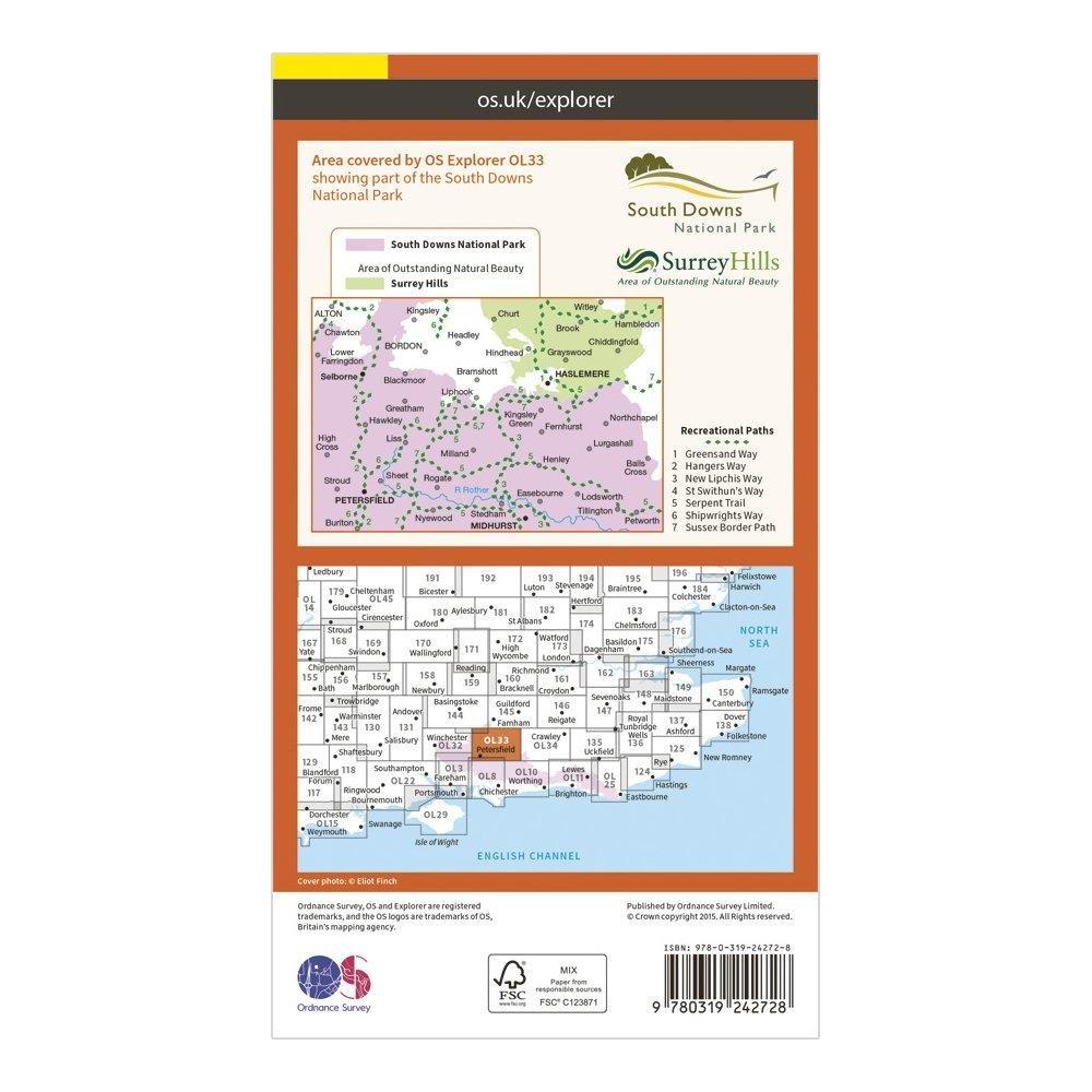 Explorer OL33 Haslemere & Petersfield Map With Digital Version