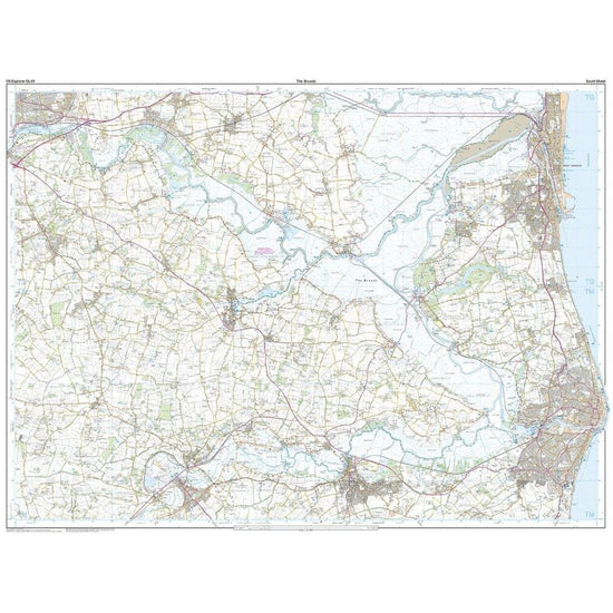 Explorer OL40 The Broads Map With Digital Version
