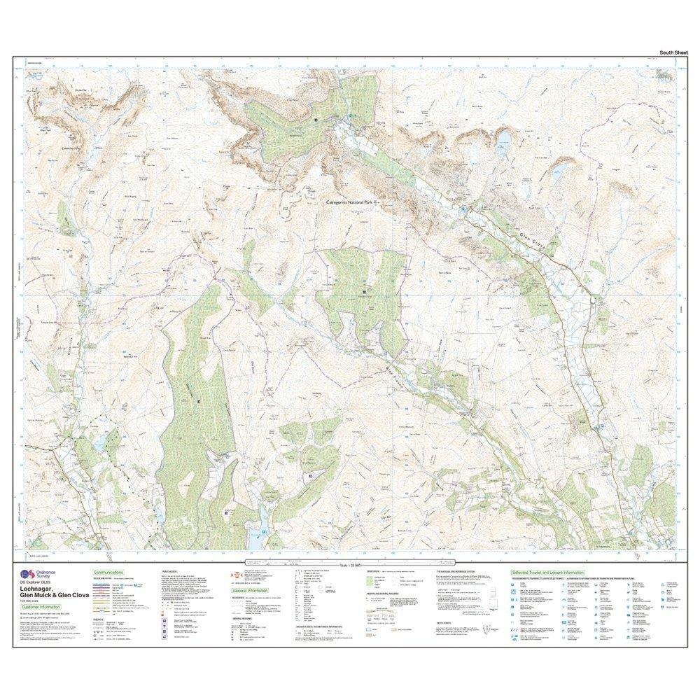 Explorer OL53 Lochnagar, Glen Muick & Glen Clova Map With Digital Version