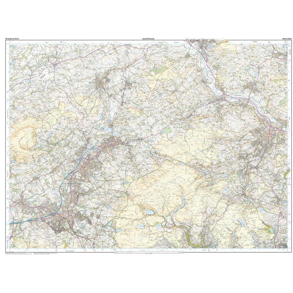 Explorer Active OL21 South Pennines Map With Digital Version