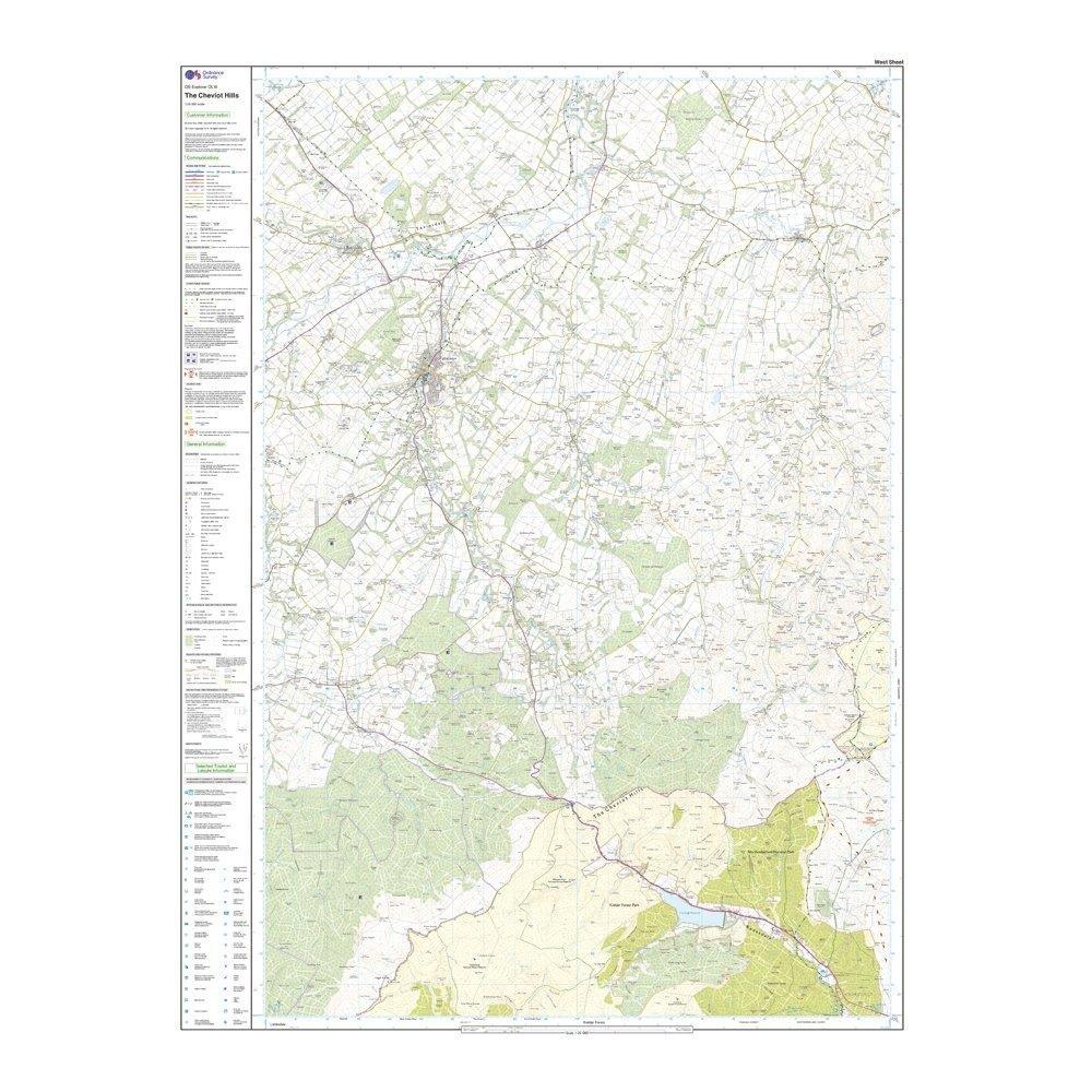 Explorer Active OL16 The Cheviot Hills Map With Digital Version