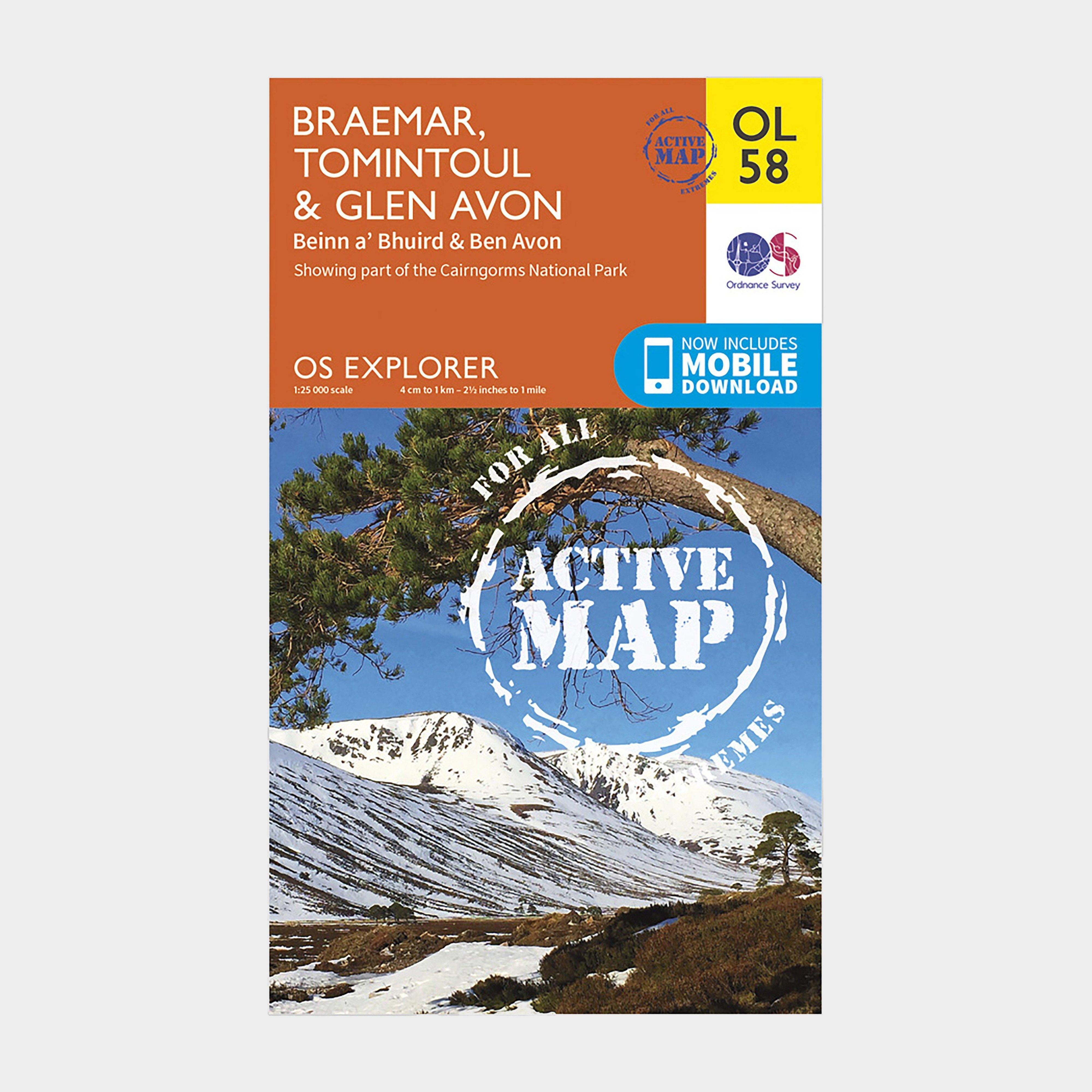 Explorer Active OL58 Braemar, Tomintoul & Glen Avon Map With Digital Version