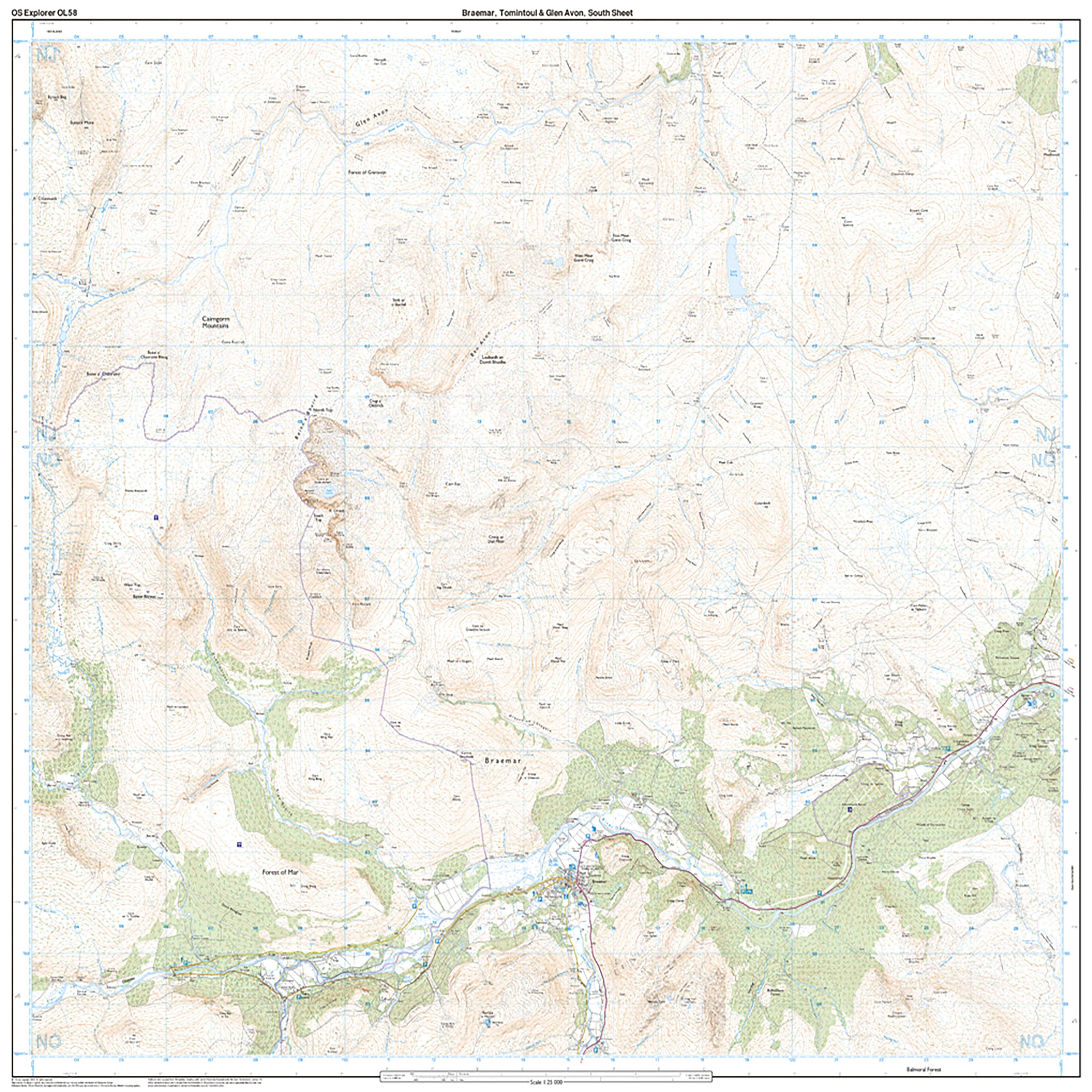 Explorer Active OL58 Braemar, Tomintoul & Glen Avon Map With Digital Version