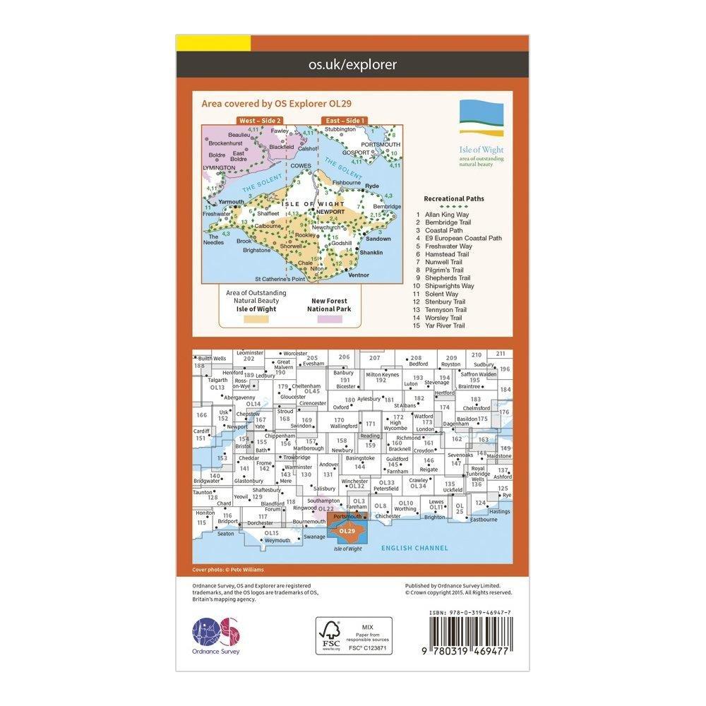 Explorer Active OL29 Isle of Wight Map With Digital Version