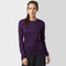 Womens Long Sleeved Thermal Crew Neck Top Purple
