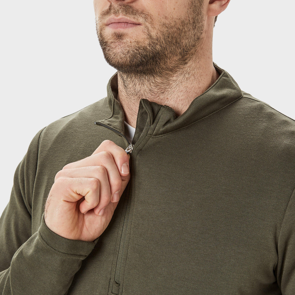 Men's Long Sleeve Zip Neck Thermal T-Shirt