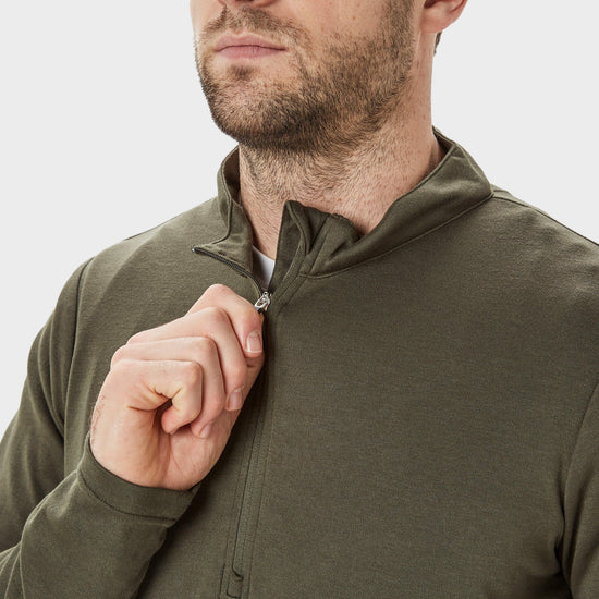 Men's Long Sleeve Zip Neck Thermal T-Shirt