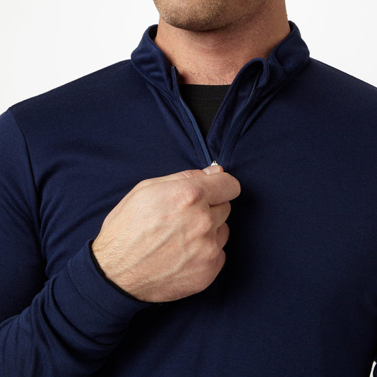 Men's Long Sleeve Zip Neck Thermal T-Shirt