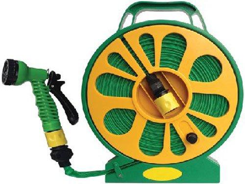 Lay Flat Garden Hose Pipe and Reel with Nozzle