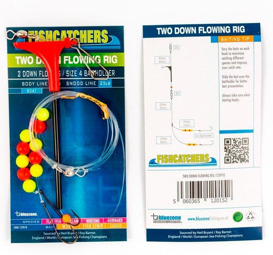 Two Down Flowing Rig Bait Holder Hooks (Size 4)