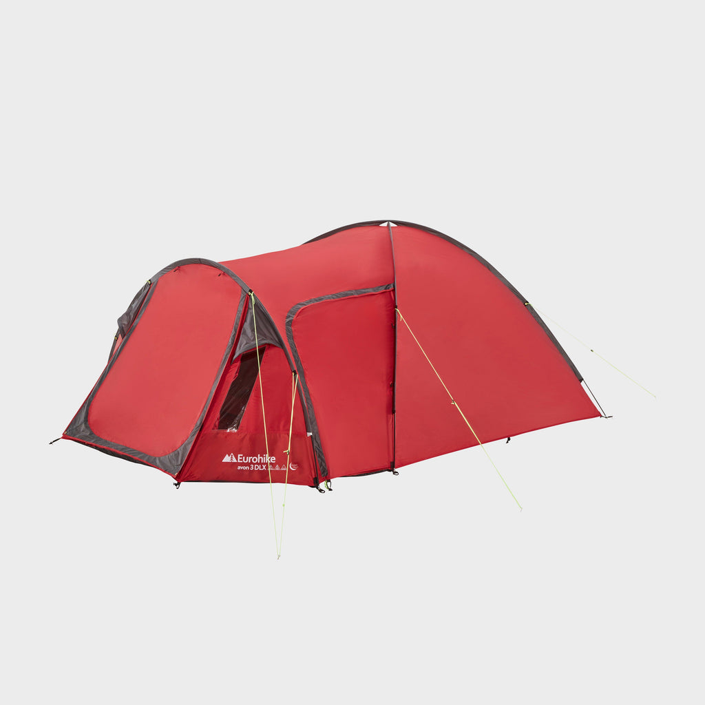 3 man tent uk Red Eurohike Avon 3 DLX Nightfall Tent – Millets