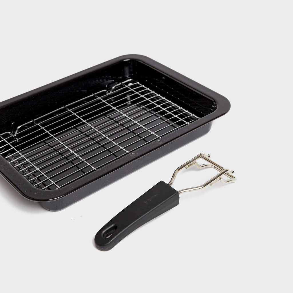 Enamel Folding Handle Non-Stick Grill Pan