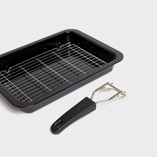 Enamel Folding Handle Non-Stick Grill Pan